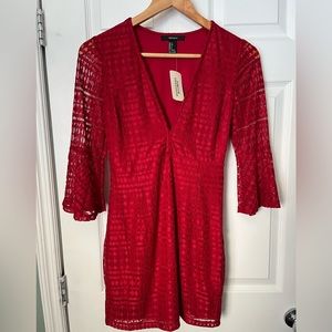 Beautiful Red Lacey Forever 21 dress in size small